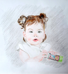 Curieuse, Al Georg 2024, crayons secs