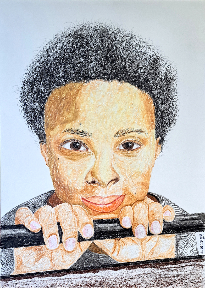 Petit lutin tranquille en pastel huile 2024 Al Georg