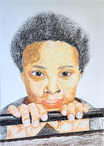 Petit lutin tranquille en pastel huile 2024 Al Georg