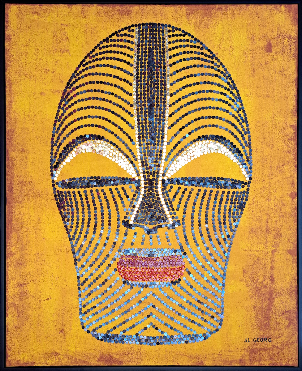 Special artistic work Songye Kifwebe mask 1960. Al Georg 2025.