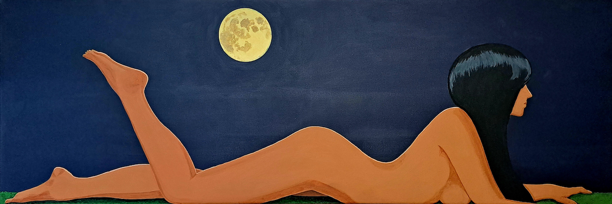 Nude woman in the moonlight